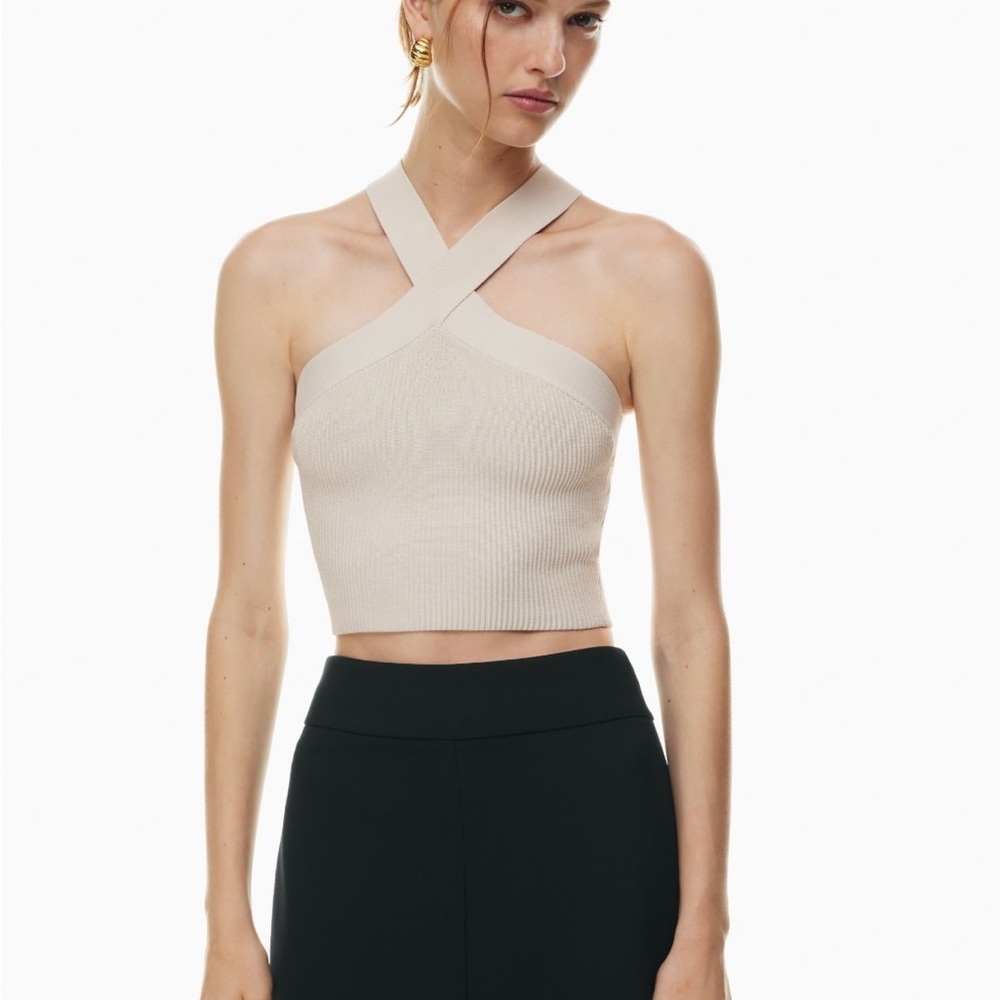 Babaton Sculpt Knit Criss Cross Cropped Tank